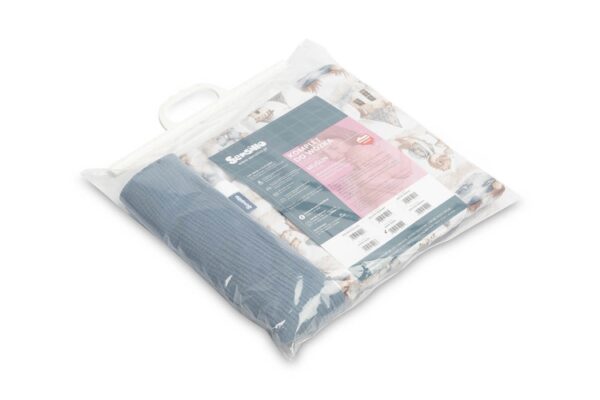 2D sada do kočárku, postýlky, kolébky,  mušelín, bavlna - Dráček modrý, jeans - Obrázek 4