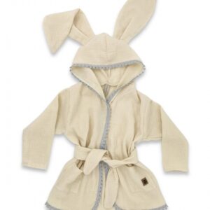 Dětský mušelínový župan s oušky Bunny - béžový