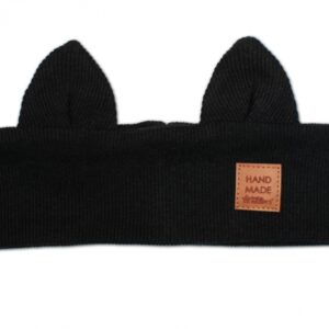 Čelenka Cat s oušky pro děti Hand Made - černá, 1-3 roky